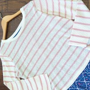 MATILDA JANE I Blue, Pink & White Striped Sweet Indulgence Layered Top, M